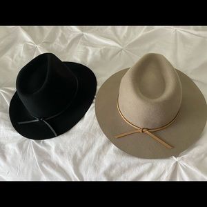 Brixton Wesley Felt Fedoras (Black/Light Olive)